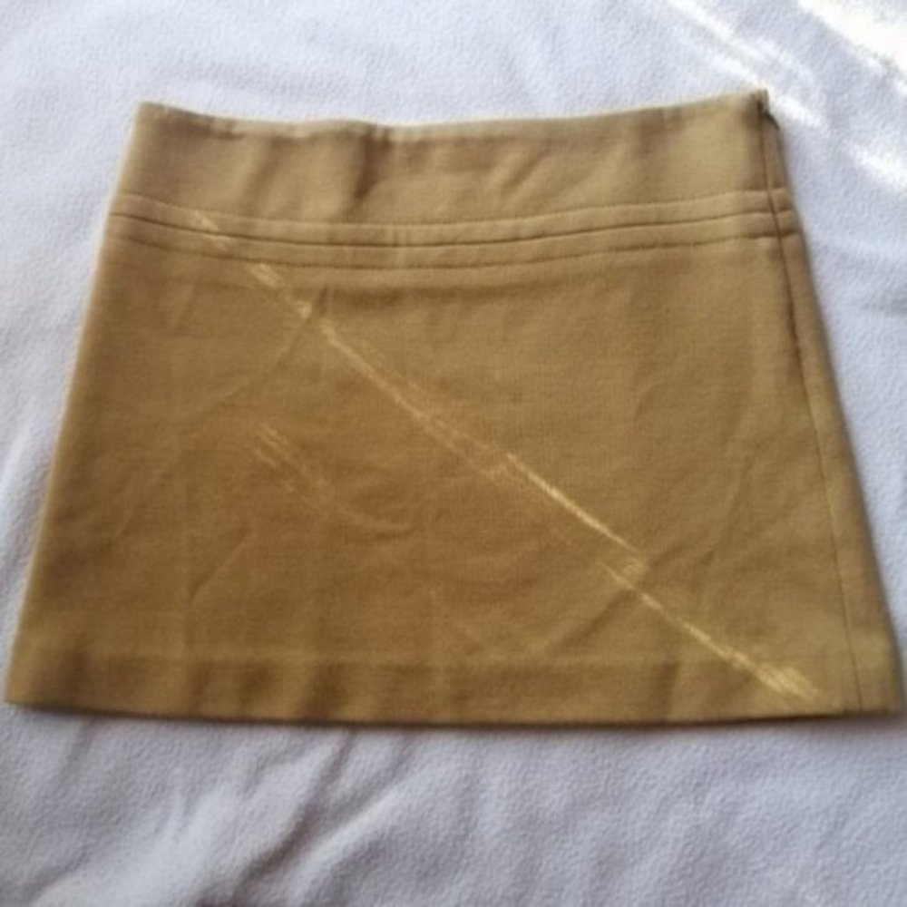Theory Mustard Yellow Wool Mini Skirt